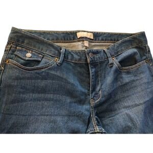 Banana Republic Stretch Cropped Jeans Medium Wash Folded Cuff Womens Size Twelve